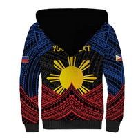 Personalized Philippines Sherpa Hoodie Polynesian Tribal Tattoo with Filipino Flag Motif LT9 - Polynesian Pride