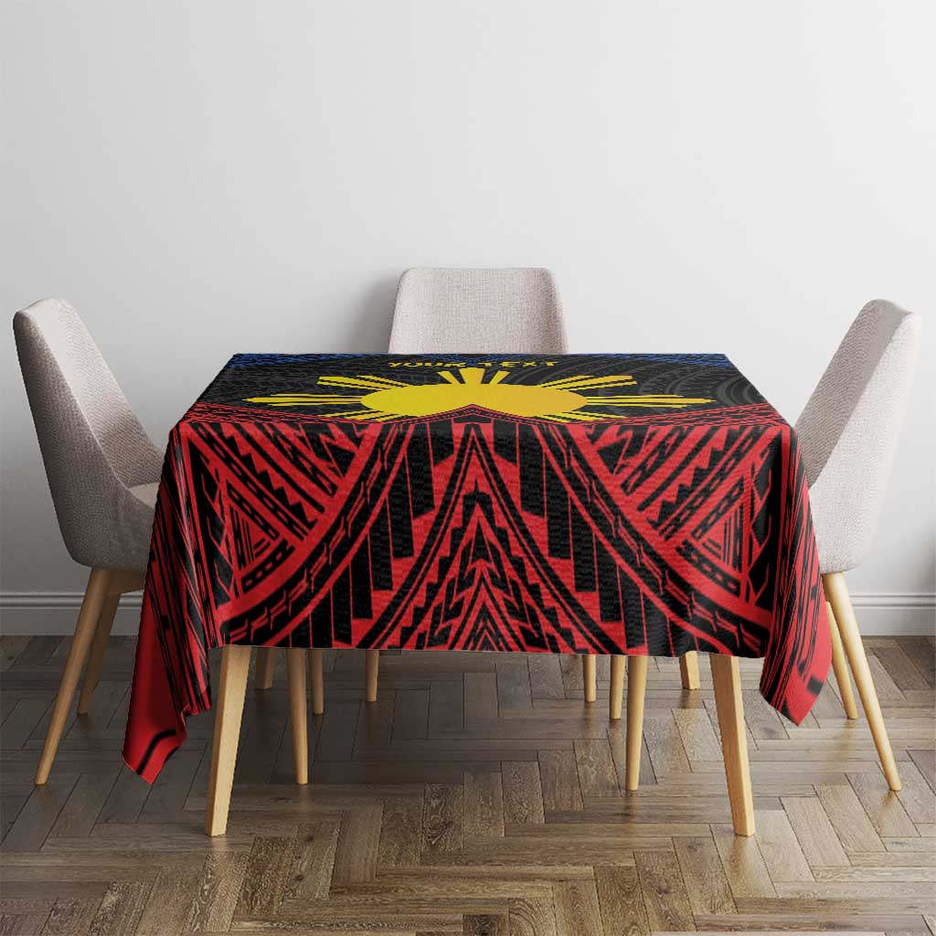 Personalized Philippines Tablecloth Polynesian Tribal Tattoo with Filipino Flag Motif LT9 - Polynesian Pride