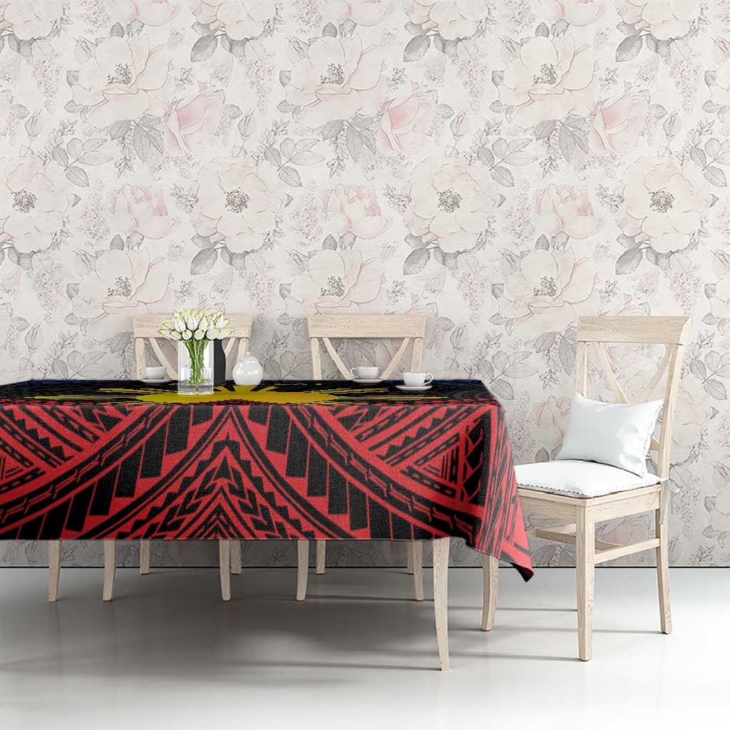 Personalized Philippines Tablecloth Polynesian Tribal Tattoo with Filipino Flag Motif LT9 - Polynesian Pride