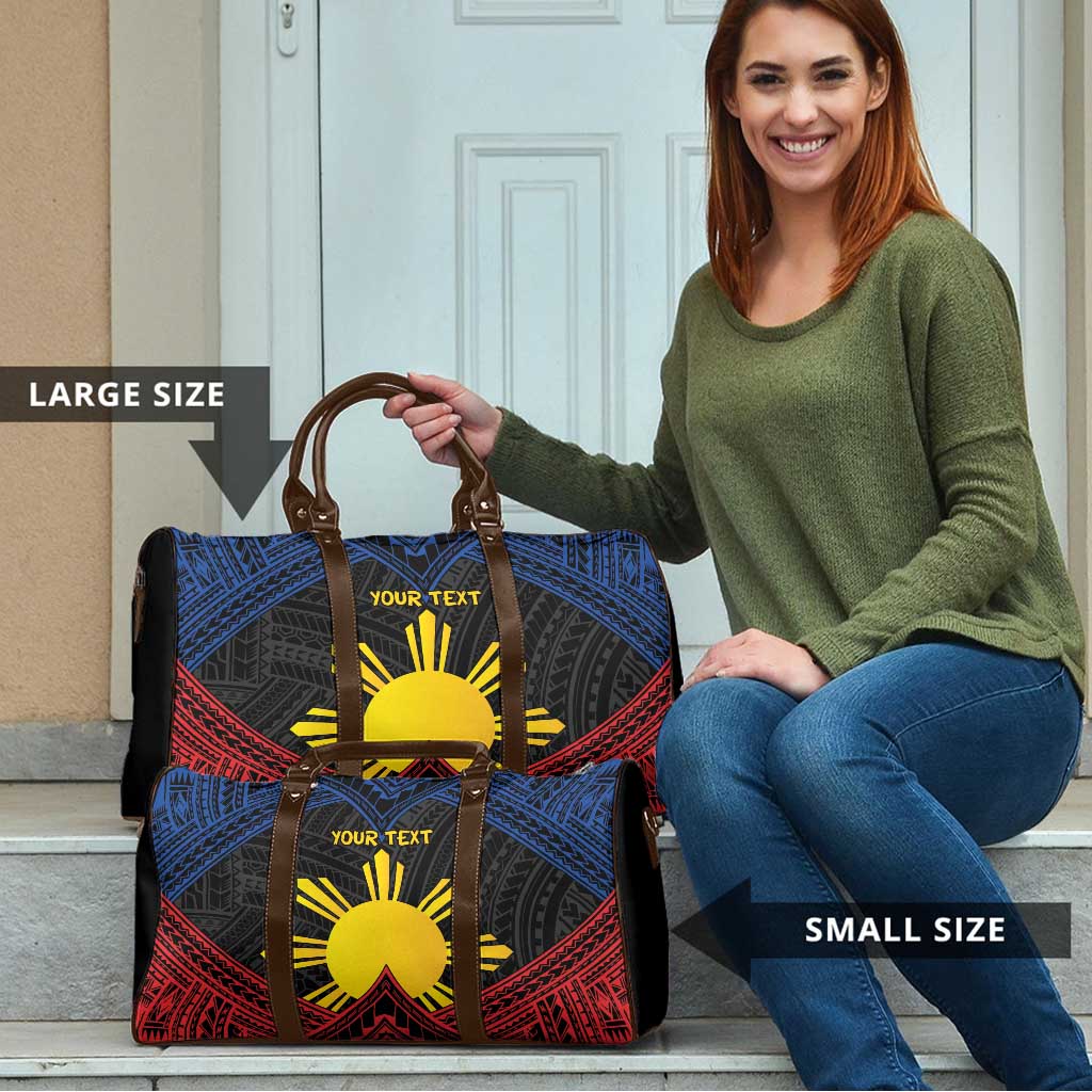 Personalized Philippines Travel Bag Polynesian Tribal Tattoo with Filipino Flag Motif - Polynesian Pride