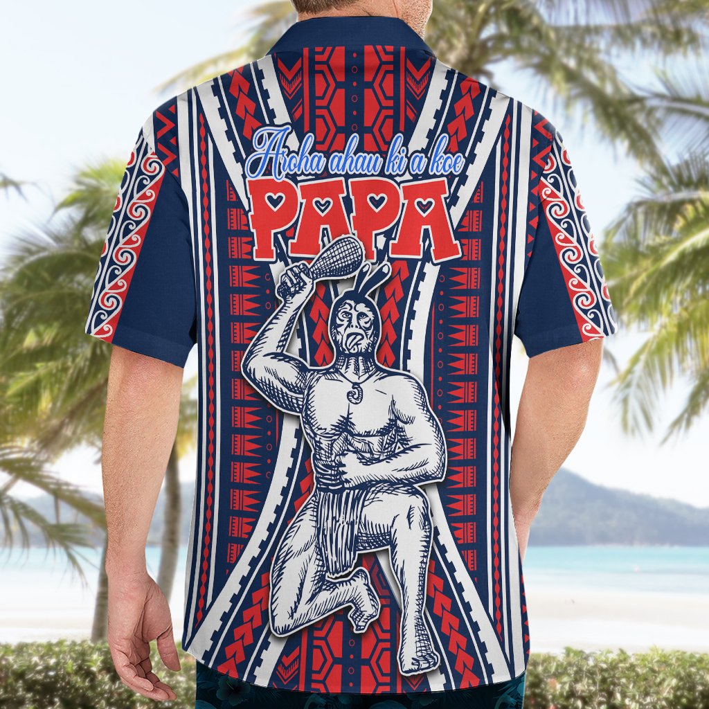 Personalised Aotearoa Father's Day Gift For Dad Hawaiian Shirt Aroha Ahau Ki A Koe Papa - Maori Style Pattern LT9 - Polynesian Pride