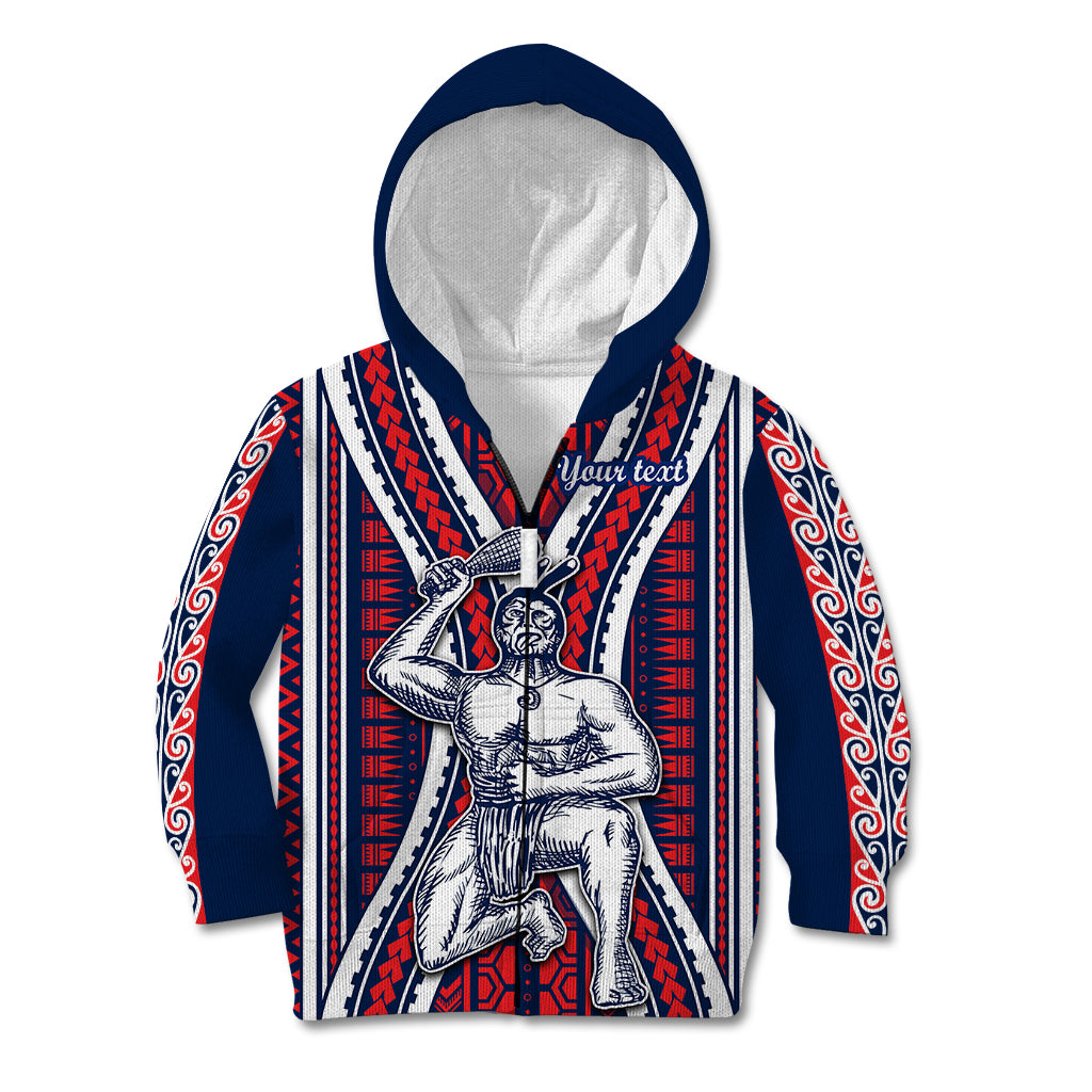 Personalised Aotearoa Father's Day Gift For Dad Kid Hoodie Aroha Ahau Ki A Koe Papa - Maori Style Pattern LT9 Zip Hoodie Red - Polynesian Pride