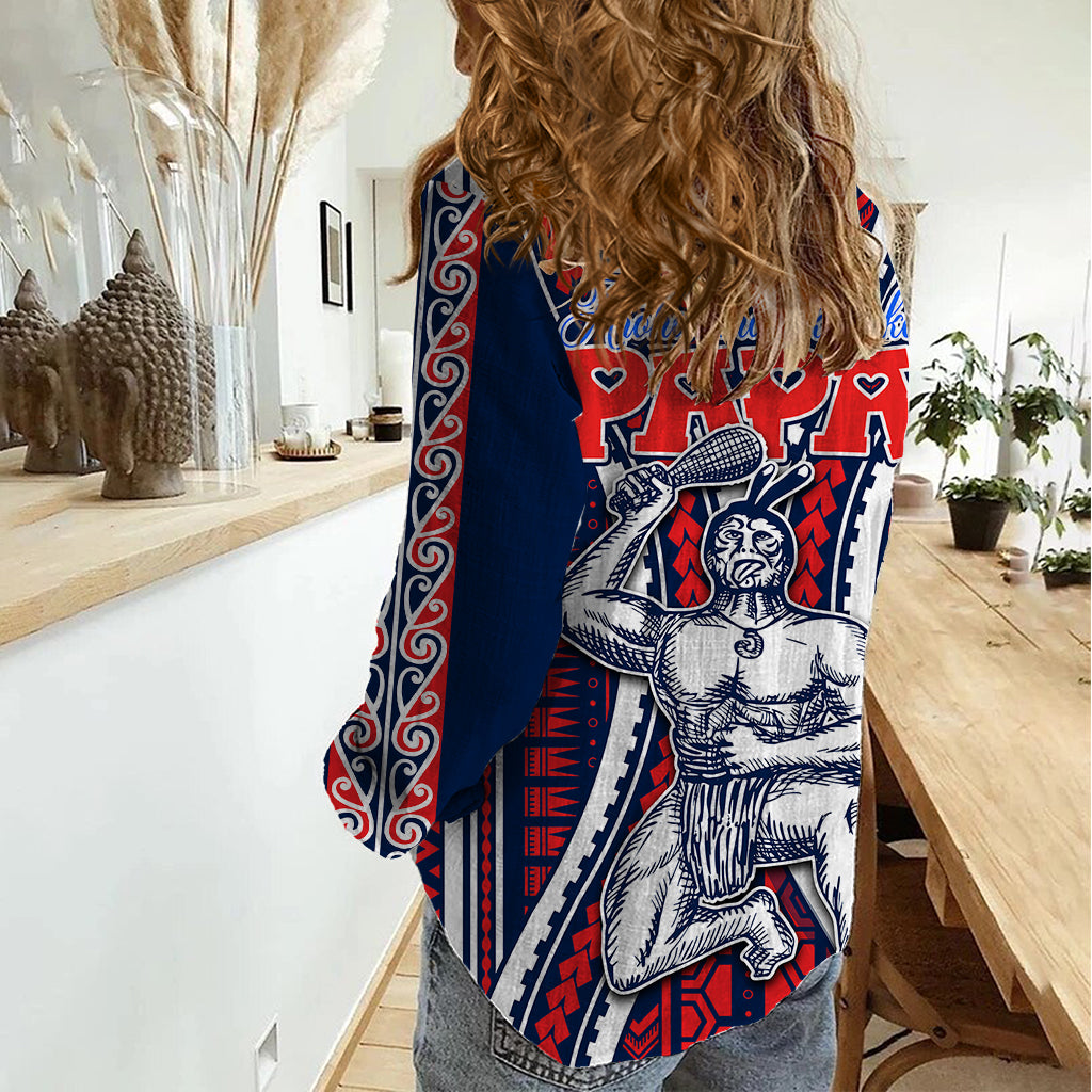 Personalised Aotearoa Father's Day Gift For Dad Women Casual Shirt Aroha Ahau Ki A Koe Papa - Maori Style Pattern LT9 - Polynesian Pride