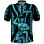 Aotearoa Fathers Day Gift For Dad Polo Shirt Aroha Ahau Ki A Koe Papa Aqua Maori Style Pattern LT9 Aqua - Polynesian Pride