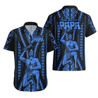 Aotearoa Father's Day Gift For Dad Hawaiian Shirt Aroha Ahau Ki A Koe Papa - Blue Maori Style Pattern LT9 - Polynesian Pride