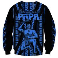 Personalised Aotearoa Father's Day Gift For Dad Sweatshirt Aroha Ahau Ki A Koe Papa - Blue Maori Style Pattern LT9 - Polynesian Pride