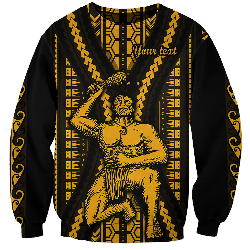 Personalised Aotearoa Father's Day Gift For Dad Sweatshirt Aroha Ahau Ki A Koe Papa - Gold Maori Style Pattern LT9 Unisex Gold - Polynesian Pride