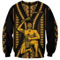 Personalised Aotearoa Father's Day Gift For Dad Sweatshirt Aroha Ahau Ki A Koe Papa - Gold Maori Style Pattern LT9 Unisex Gold - Polynesian Pride