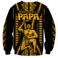 Personalised Aotearoa Father's Day Gift For Dad Sweatshirt Aroha Ahau Ki A Koe Papa - Gold Maori Style Pattern LT9 - Polynesian Pride