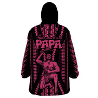 Maori Fathers Day New Zealand Wearable Blanket Hoodie Aroha Ahau Ki A Koe Papa - Pink LT9 - Polynesian Pride