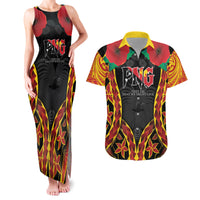 Personalised Papua New Guinea Remembrance Day Couples Matching Tank Maxi Dress and Hawaiian Shirt LT9 Red - Polynesian Pride