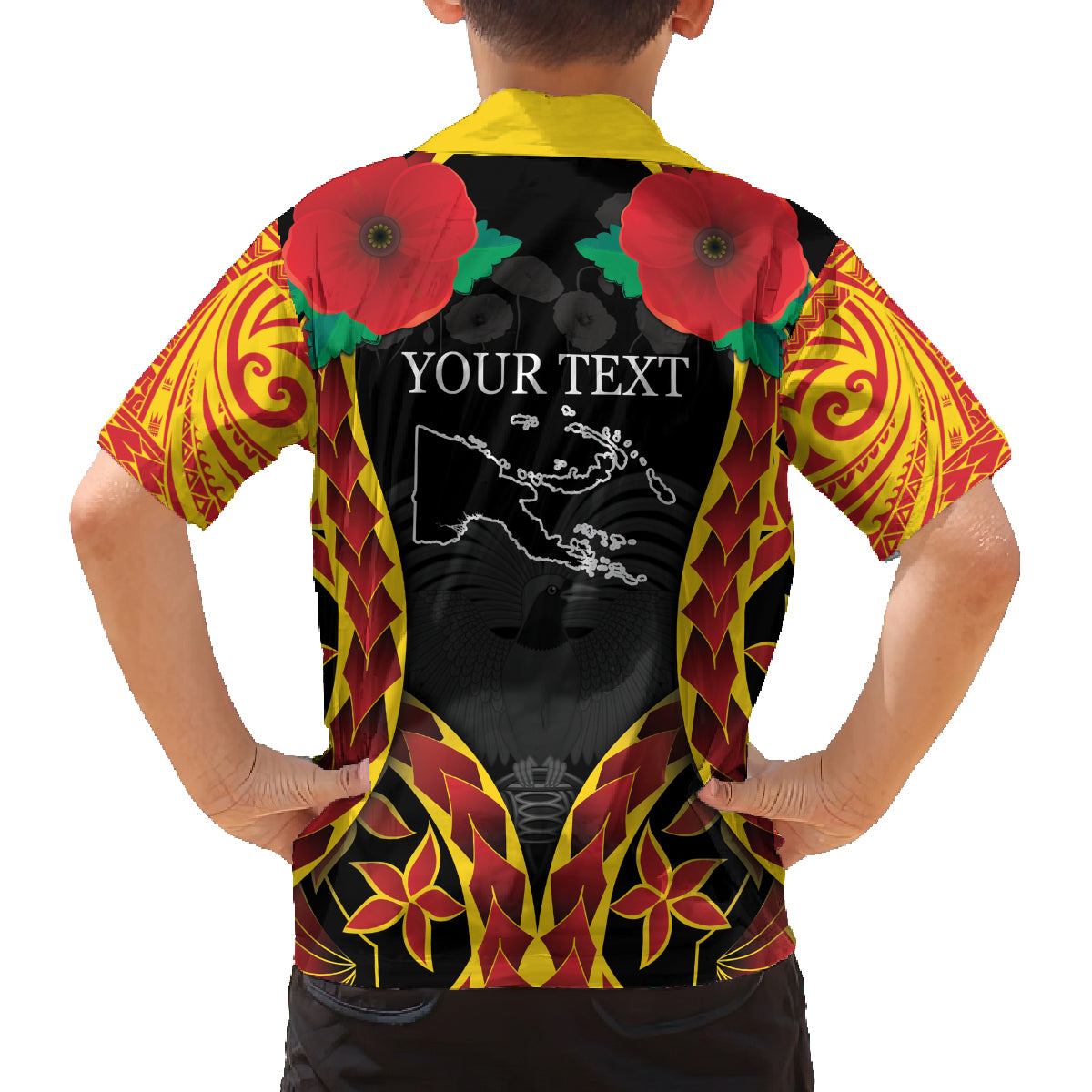 Personalised Papua New Guinea Remembrance Day Family Matching Long Sleeve Bodycon Dress and Hawaiian Shirt LT9 - Polynesian Pride