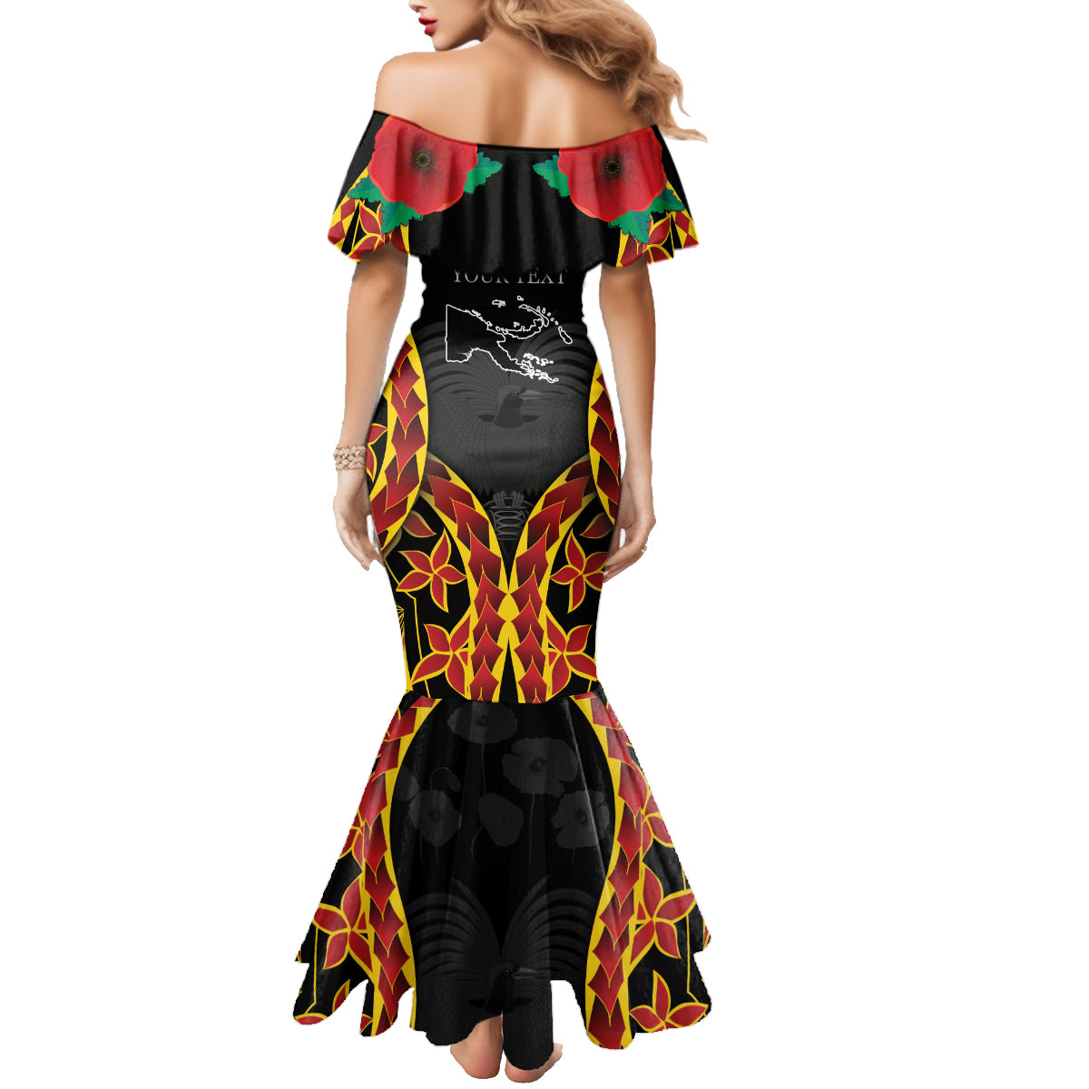 Personalised Papua New Guinea Remembrance Day Family Matching Mermaid Dress and Hawaiian Shirt LT9 - Polynesian Pride