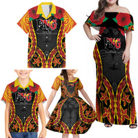Personalised Papua New Guinea Remembrance Day Family Matching Off Shoulder Maxi Dress and Hawaiian Shirt LT9 - Polynesian Pride
