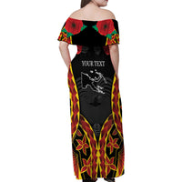 Personalised Papua New Guinea Remembrance Day Family Matching Off Shoulder Maxi Dress and Hawaiian Shirt LT9 - Polynesian Pride