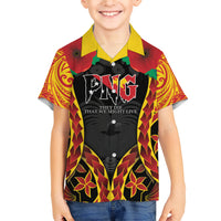 Personalised Papua New Guinea Remembrance Day Family Matching Short Sleeve Bodycon Dress and Hawaiian Shirt LT9 Son's Shirt Red - Polynesian Pride