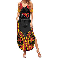 Personalised Papua New Guinea Remembrance Day Family Matching Summer Maxi Dress and Hawaiian Shirt LT9 Mom's Dress Red - Polynesian Pride