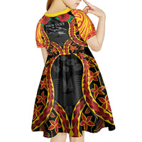 Personalised Papua New Guinea Remembrance Day Kid Short Sleeve Dress LT9 - Polynesian Pride