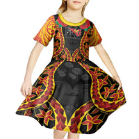 Personalised Papua New Guinea Remembrance Day Kid Short Sleeve Dress LT9 - Polynesian Pride