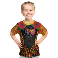 Personalised Papua New Guinea Remembrance Day Kid T Shirt LT9 Red - Polynesian Pride