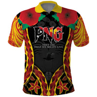 Personalised Papua New Guinea Remembrance Day Polo Shirt LT9 Red - Polynesian Pride