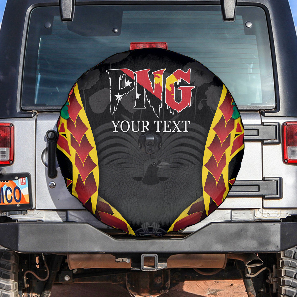 Personalised Papua New Guinea Remembrance Day Spare Tire Cover LT9 Red - Polynesian Pride