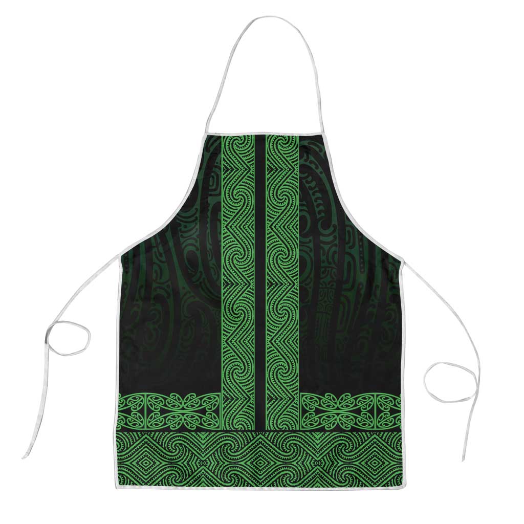 New Zealand Maori Kowhaiwhai Apron Kakariki Maui and Mangopare LT9 Green - Polynesian Pride