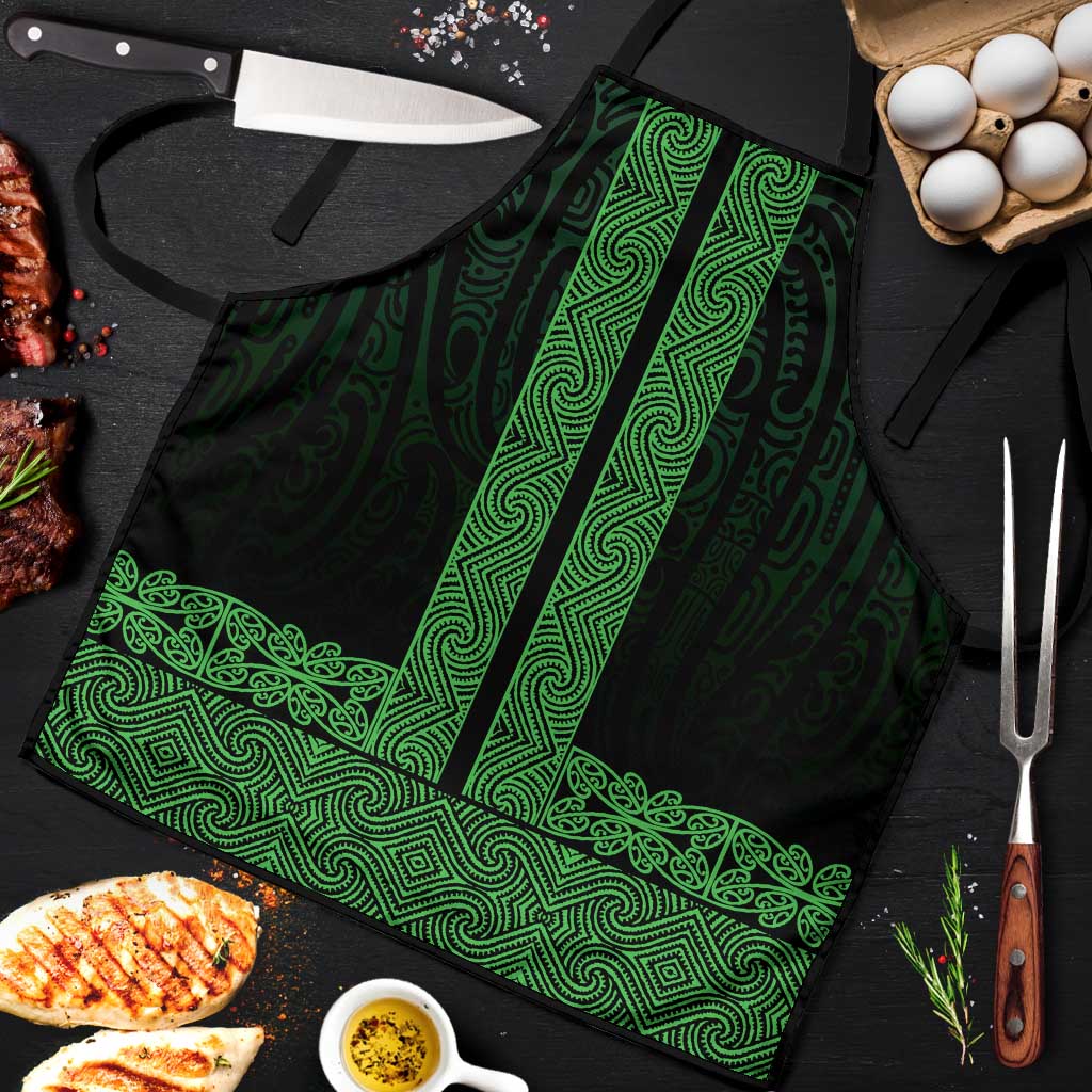 New Zealand Maori Kowhaiwhai Apron Kakariki Maui and Mangopare LT9 Green - Polynesian Pride