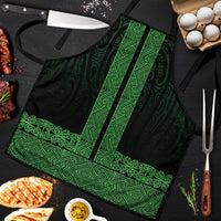 New Zealand Maori Kowhaiwhai Apron Kakariki Maui and Mangopare LT9 Green - Polynesian Pride