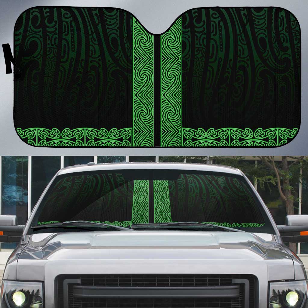 New Zealand Maori Kowhaiwhai Auto Sun Shade Kakariki Maui and Mangopare LT9 Green - Polynesian Pride