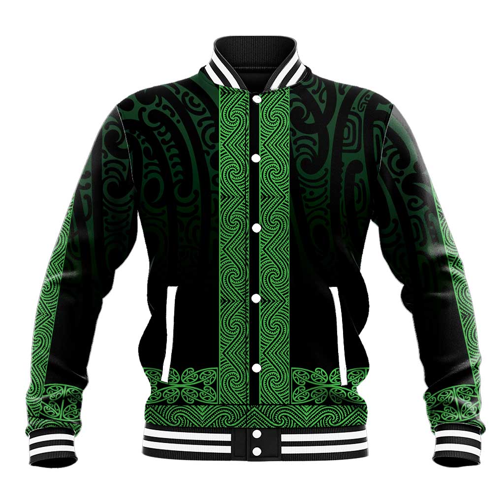 New Zealand Maori Kowhaiwhai Baseball Jacket Kakariki Maui and Mangopare LT9 Unisex Green - Polynesian Pride