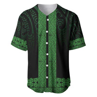 New Zealand Maori Kowhaiwhai Baseball Jersey Kakariki Maui and Mangopare LT9 Green - Polynesian Pride