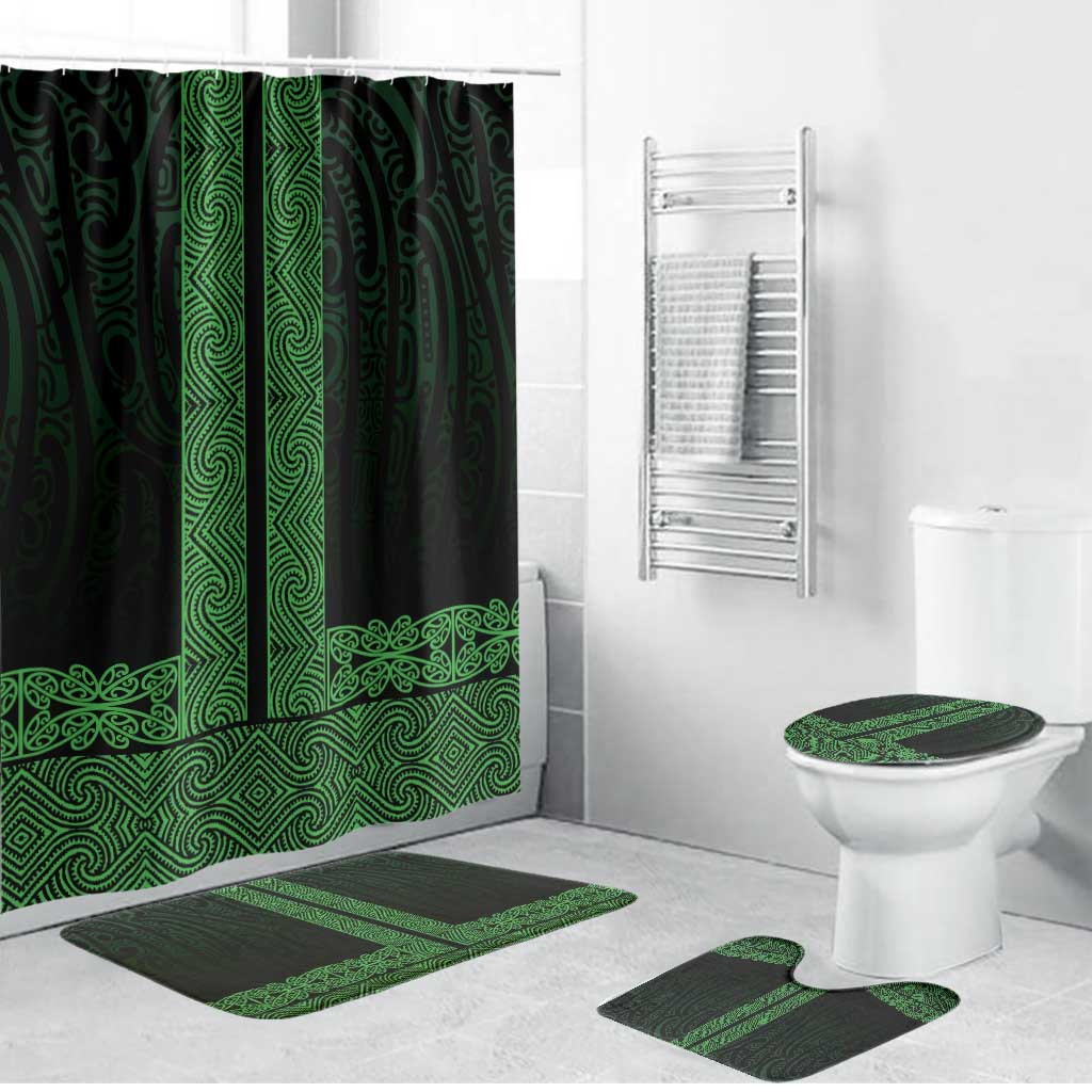 New Zealand Maori Kowhaiwhai Bathroom Set Kakariki Maui and Mangopare LT9 Bathroom Set (4 pcs) Green - Polynesian Pride