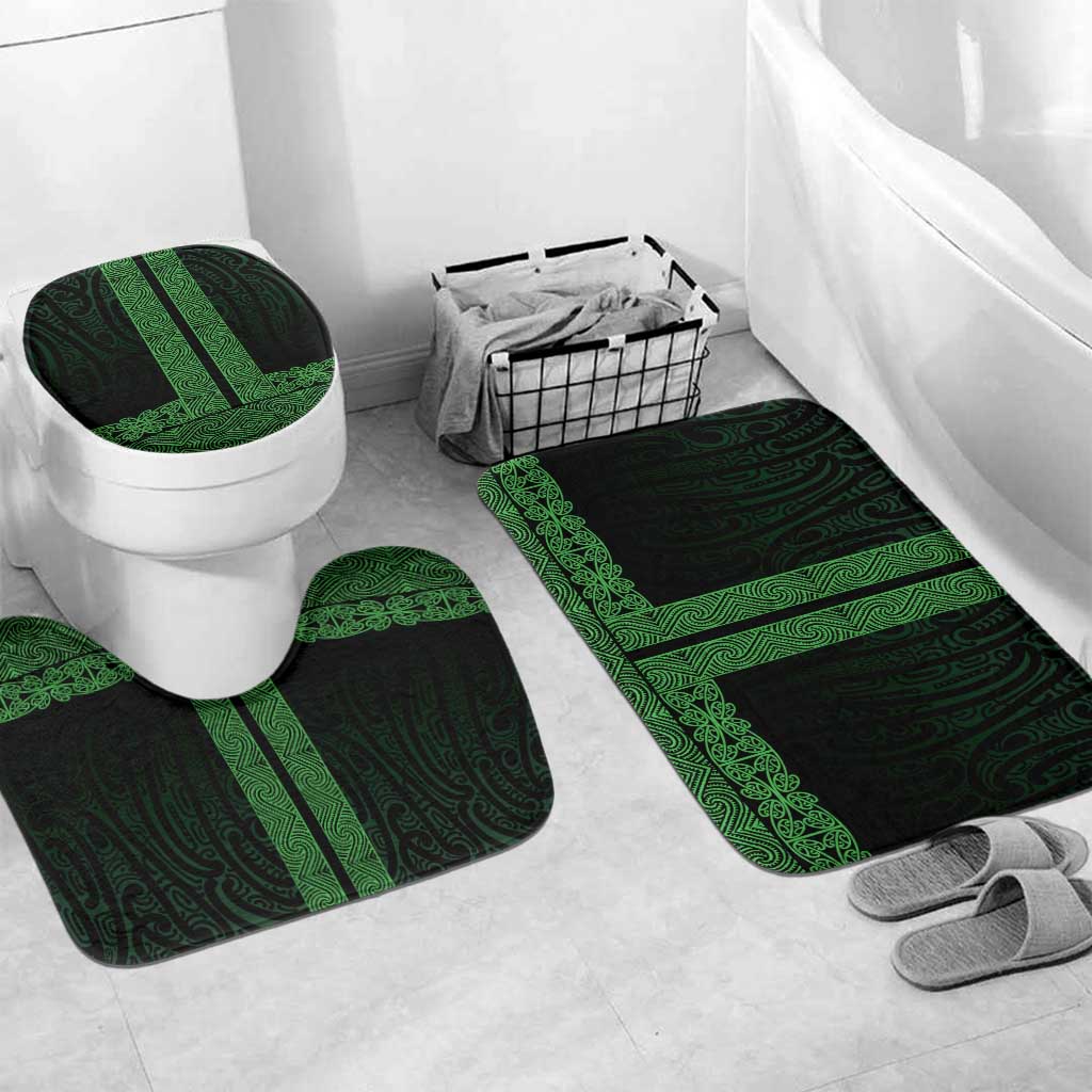 New Zealand Maori Kowhaiwhai Bathroom Set Kakariki Maui and Mangopare LT9 Mat Set Only (3 pcs) One Size Green - Polynesian Pride