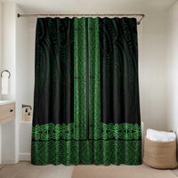 New Zealand Maori Kowhaiwhai Bathroom Set Kakariki Maui and Mangopare LT9 Shower Curtain Only Green - Polynesian Pride