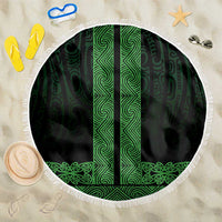 New Zealand Maori Kowhaiwhai Beach Blanket Kakariki Maui and Mangopare LT9 One Size 150cm Green - Polynesian Pride
