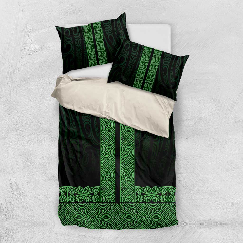 New Zealand Maori Kowhaiwhai Bedding Set Kakariki Maui and Mangopare LT9 US Twin 172cm x 218cm Green - Polynesian Pride