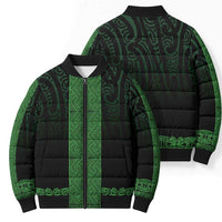 New Zealand Maori Kowhaiwhai Bomber Puffer Jacket Kakariki Maui and Mangopare LT9 - Polynesian Pride