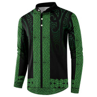 New Zealand Maori Kowhaiwhai Button Sweatshirt Kakariki Maui and Mangopare LT9 - Polynesian Pride