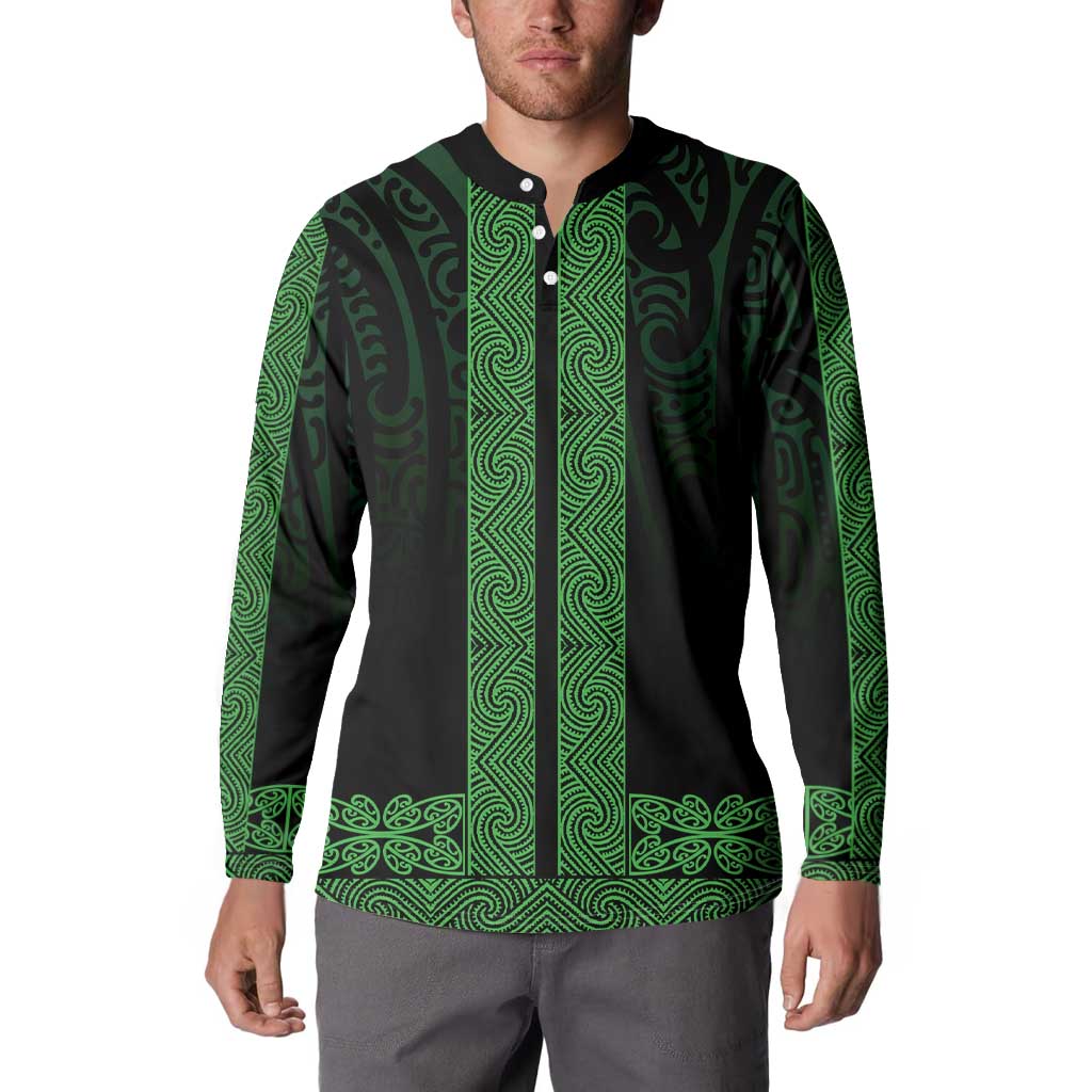 New Zealand Maori Kowhaiwhai Button Sweatshirt Kakariki Maui and Mangopare LT9 - Polynesian Pride