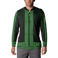 New Zealand Maori Kowhaiwhai Button Sweatshirt Kakariki Maui and Mangopare LT9 - Polynesian Pride