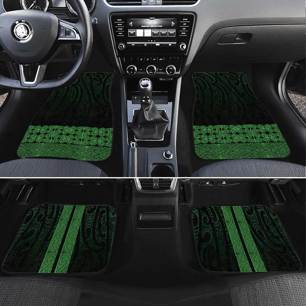 New Zealand Maori Kowhaiwhai Car Mats Kakariki Maui and Mangopare LT9 Set 4pcs Green - Polynesian Pride