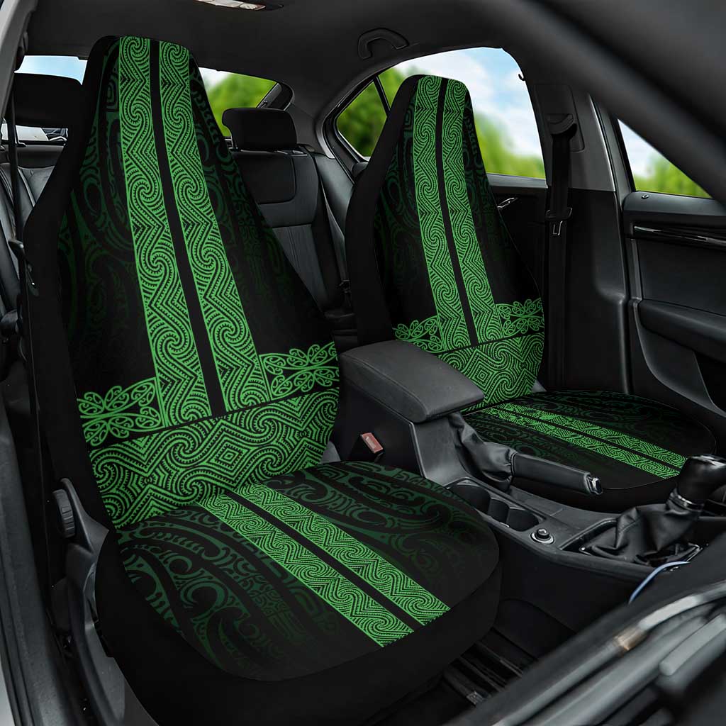 New Zealand Maori Kowhaiwhai Car Seat Cover Kakariki Maui and Mangopare LT9 One Size Green - Polynesian Pride