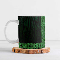 New Zealand Maori Kowhaiwhai Ceramic Mug Kakariki Maui and Mangopare LT9 Green - Polynesian Pride