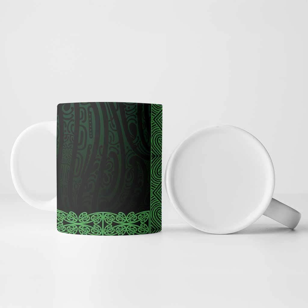 New Zealand Maori Kowhaiwhai Ceramic Mug Kakariki Maui and Mangopare LT9 - Polynesian Pride