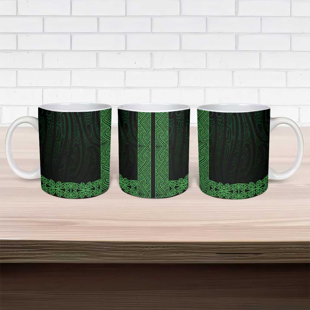 New Zealand Maori Kowhaiwhai Ceramic Mug Kakariki Maui and Mangopare LT9 - Polynesian Pride