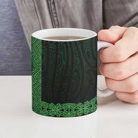 New Zealand Maori Kowhaiwhai Ceramic Mug Kakariki Maui and Mangopare LT9 - Polynesian Pride