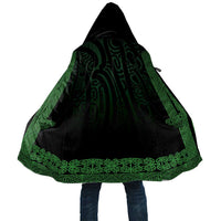 New Zealand Maori Kowhaiwhai Cloak Kakariki Maui and Mangopare LT9 Unisex Green - Polynesian Pride