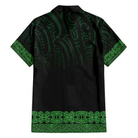 New Zealand Maori Kowhaiwhai Family Matching Off The Shoulder Long Sleeve Dress and Hawaiian Shirt Kakariki Maui and Mangopare LT9 - Polynesian Pride