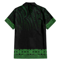 New Zealand Maori Kowhaiwhai Family Matching Off Shoulder Maxi Dress and Hawaiian Shirt Kakariki Maui and Mangopare LT9 - Polynesian Pride